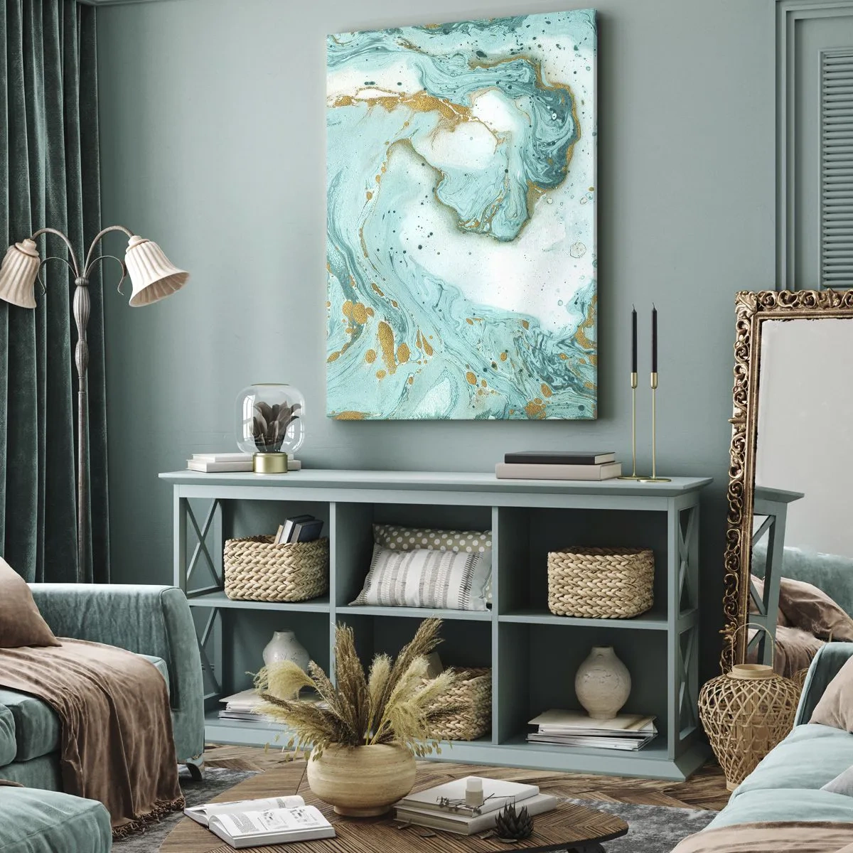 Obraz na plátně - Pod velkou vlnou z epochy Edo - 45x80 cm