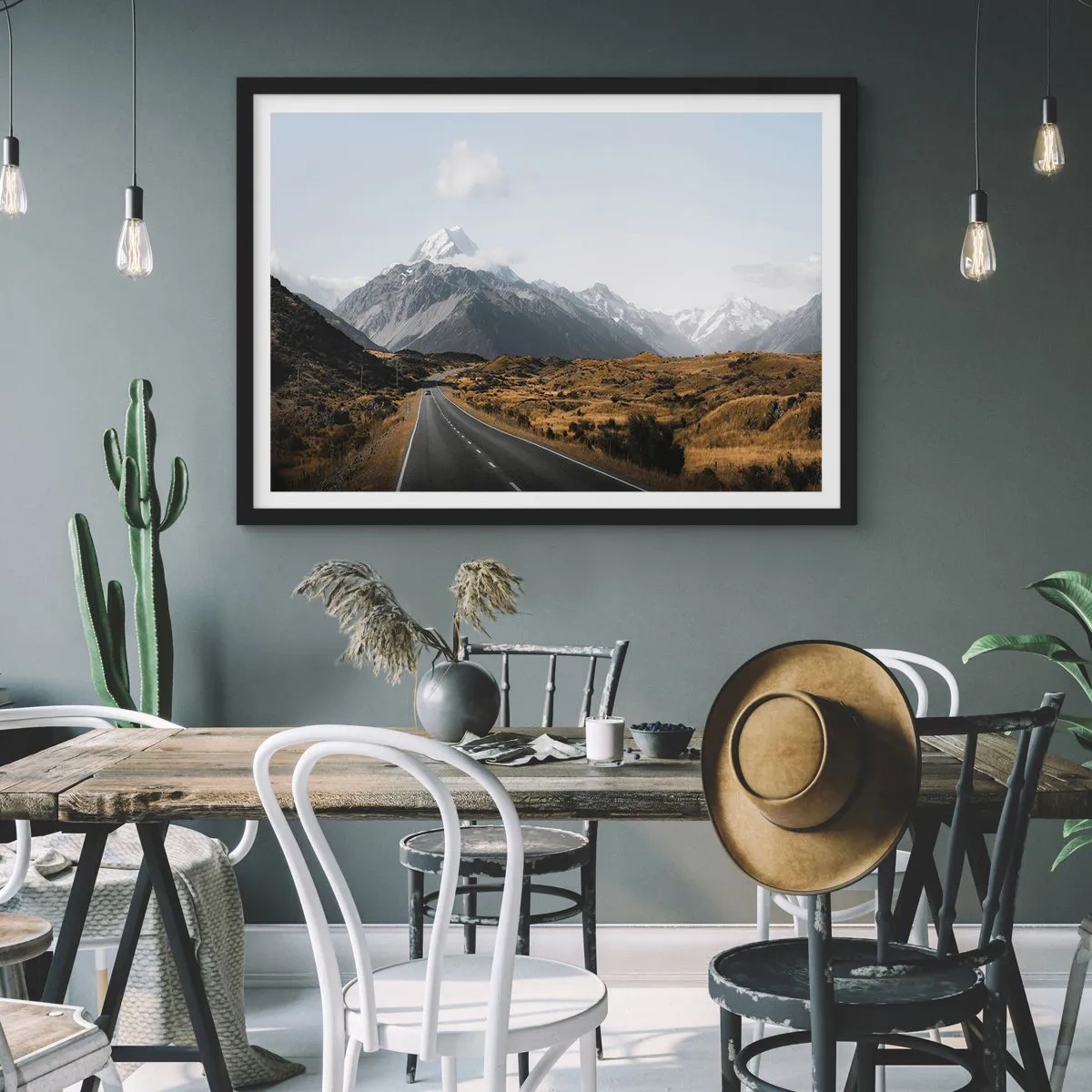Plakát v černém rámu - Cesta do srdce hor - 100x70 cm