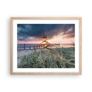 Plakát v rámu světlý dub - Neodváto větrem - 50x40 cm