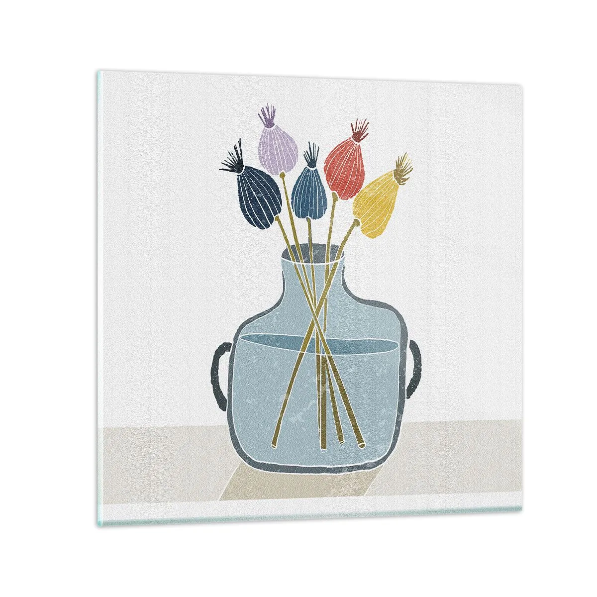 Obraz na skle - Makové květy - 40x40 cm