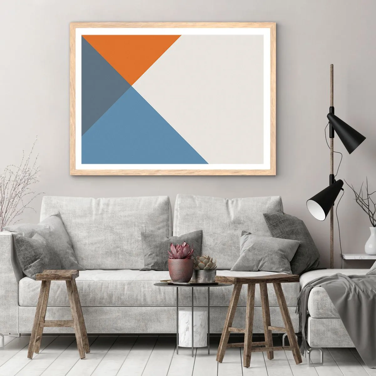 Plakát v rámu světlý dub - Pod úhlem… - 70x50 cm