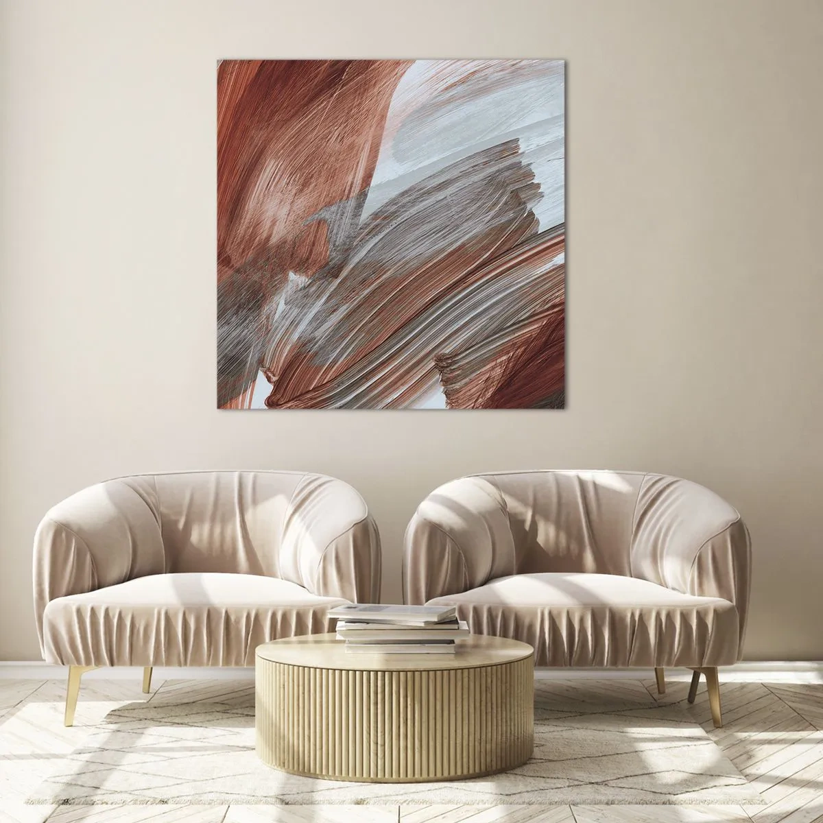 Obraz na skle - Podzimní větrná abstrakce - 60x60 cm