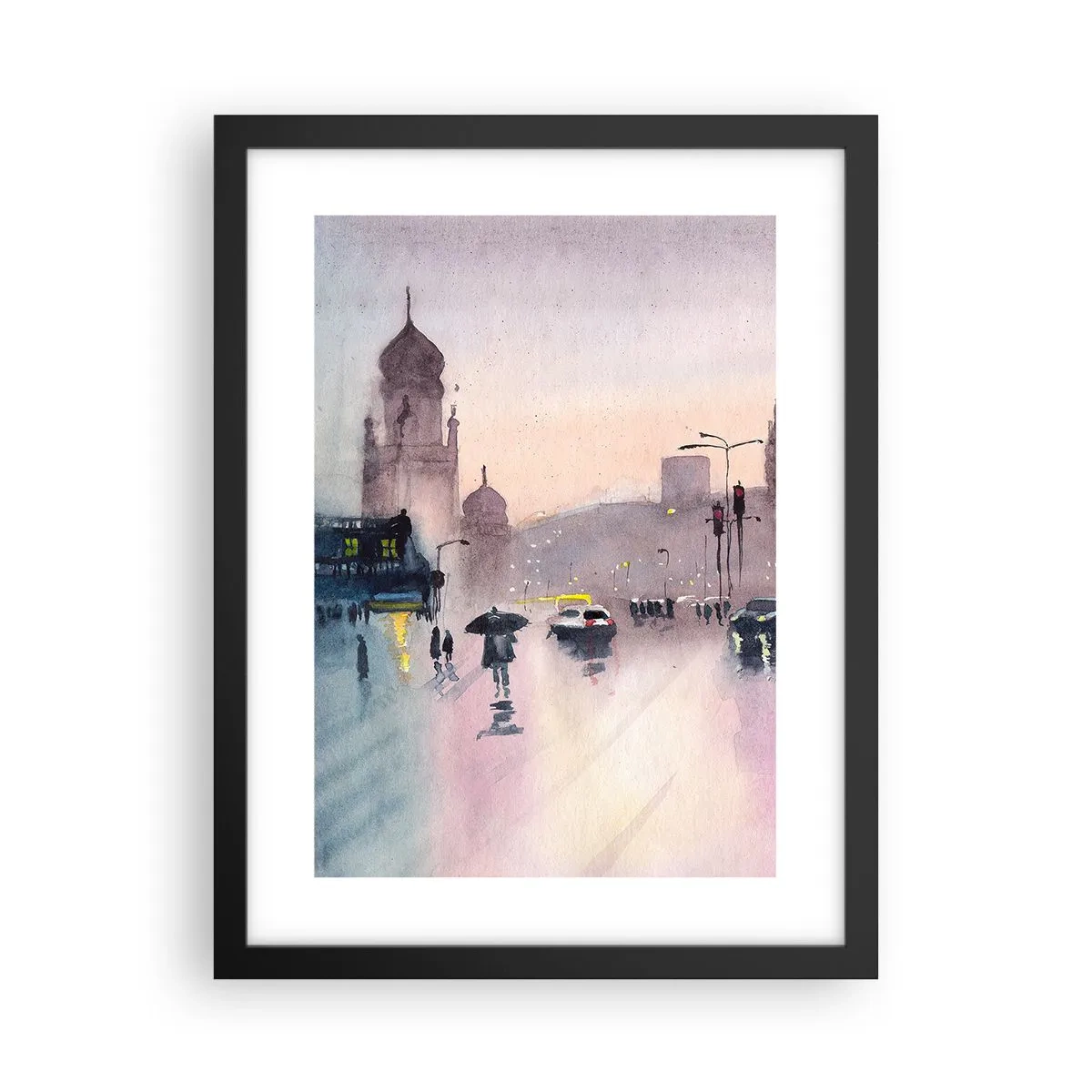 Plakát v černém rámu - V deštivém oparu - 30x40 cm