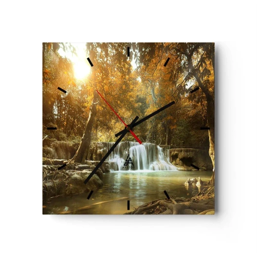 Nástěnné hodiny - Parkový vodopád - 30x30 cm