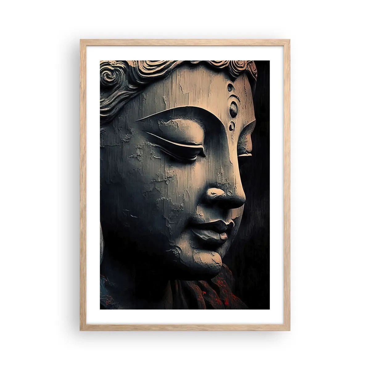 Plakát v rámu světlý dub - V souladu se světem - 50x70 cm