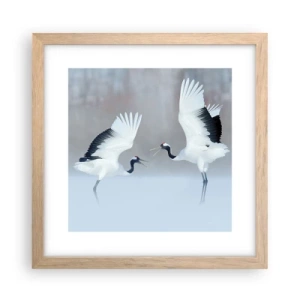 Plakát v rámu světlý dub - Tanec v mlze - 30x30 cm
