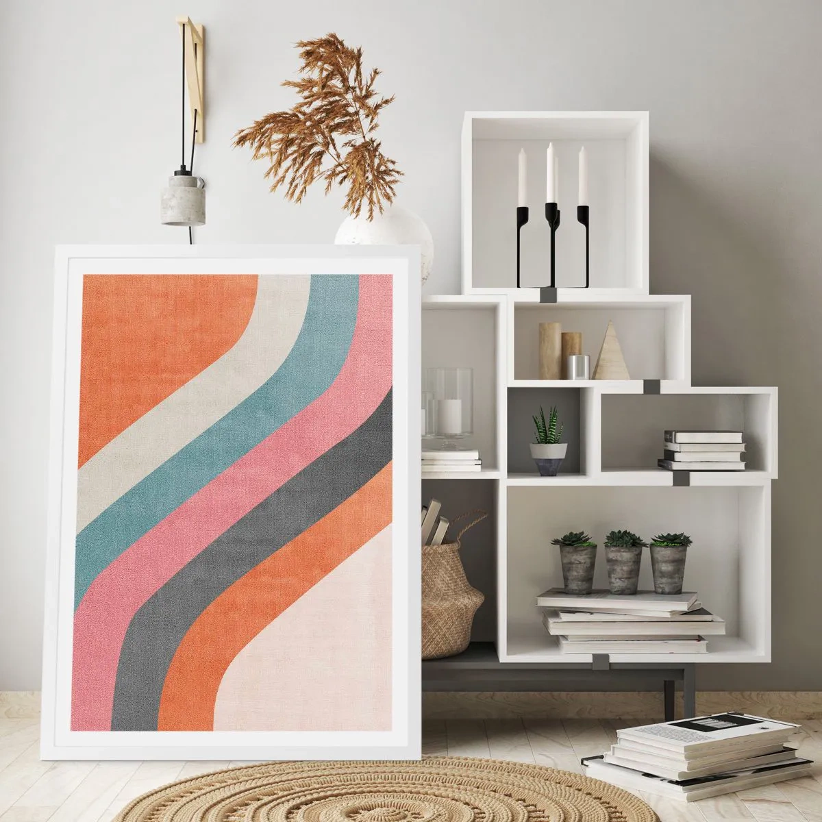 Plakát v bílém rámu - Diagonální kompozice – pohyb - 40x50 cm