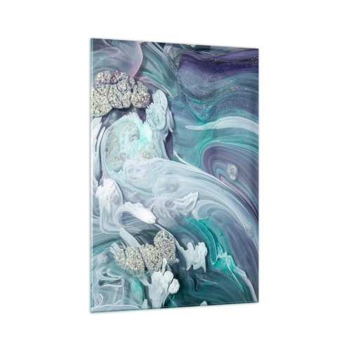 Obraz na skle - Proudy modré - 70x100 cm