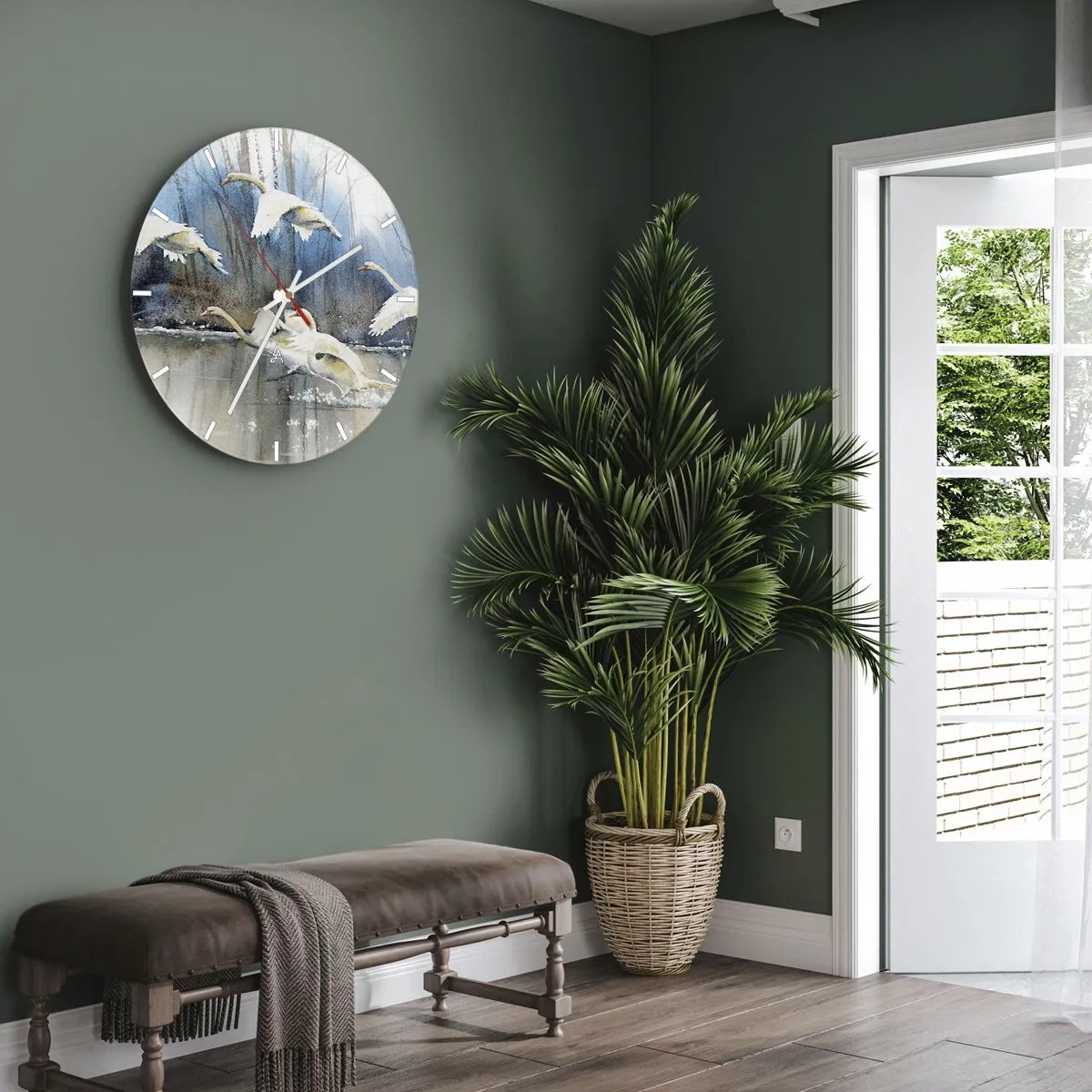 Nástěnné hodiny - Jako v povídce o divokých labutích - 30x30 cm