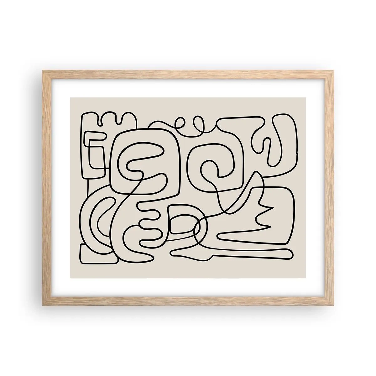 Plakát v rámu světlý dub - Podle stopy - 50x40 cm