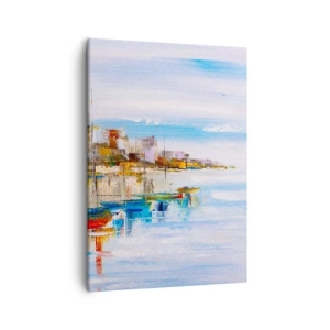 Obraz na plátně - Vícebarevný městský přístav - 50x70 cm
