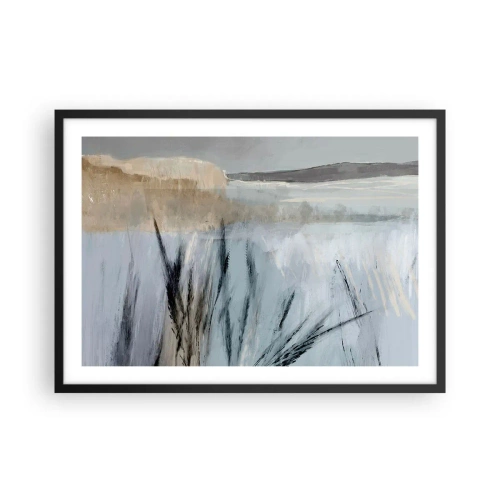 Plakát v černém rámu - Zimní pole - 70x50 cm