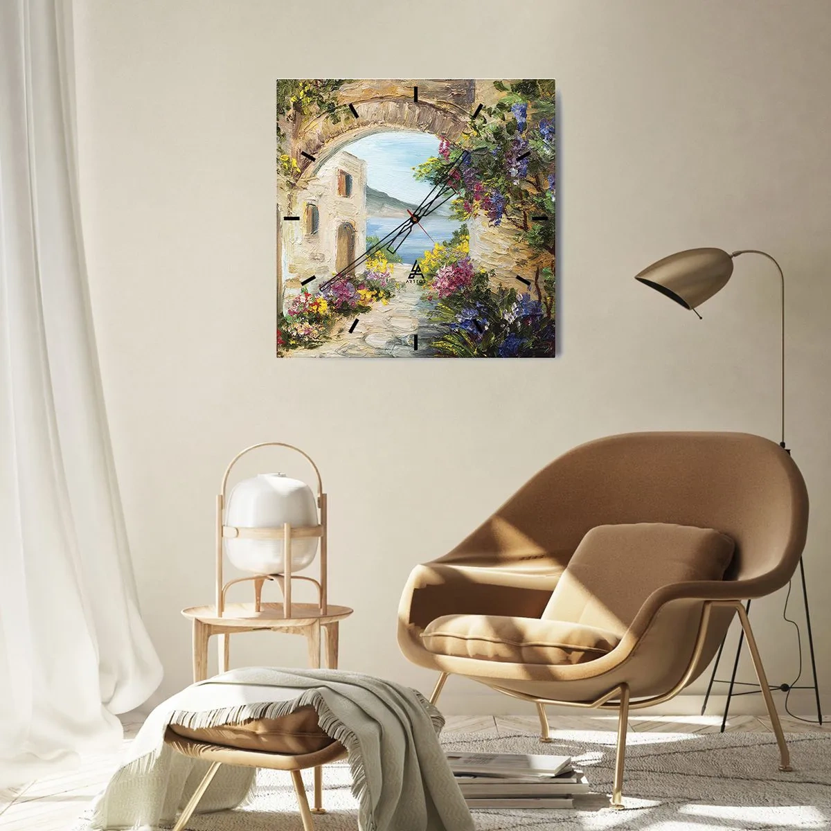 Nástěnné hodiny - Půvab pobřežní krajiny - 40x40 cm