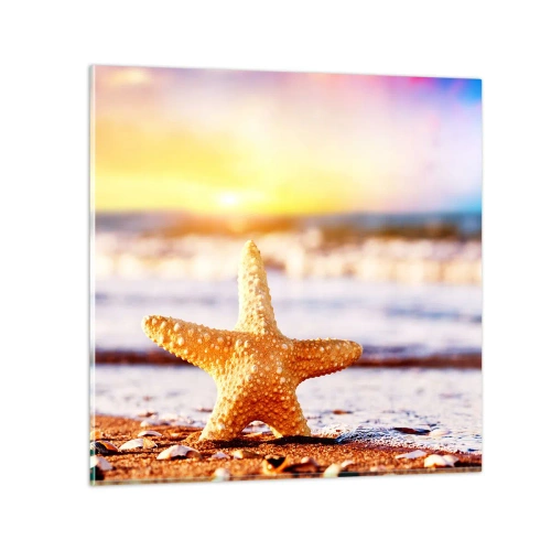 Obraz na skle - Mořský dárek - 30x30 cm