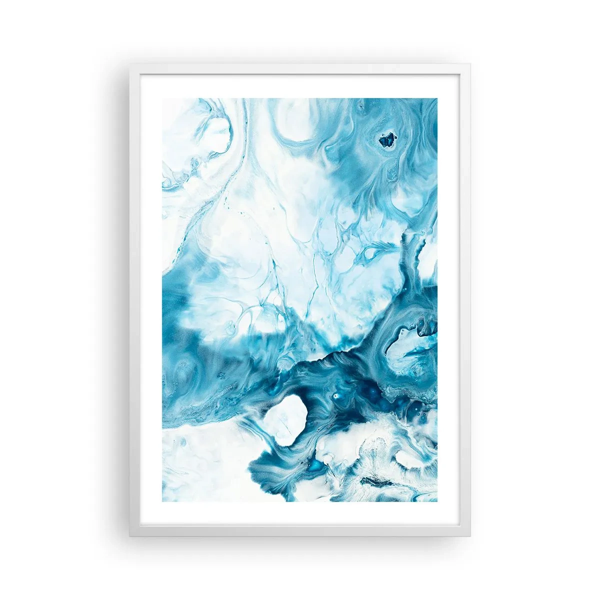 Plakát v bílém rámu - Modrý koncert - 50x70 cm