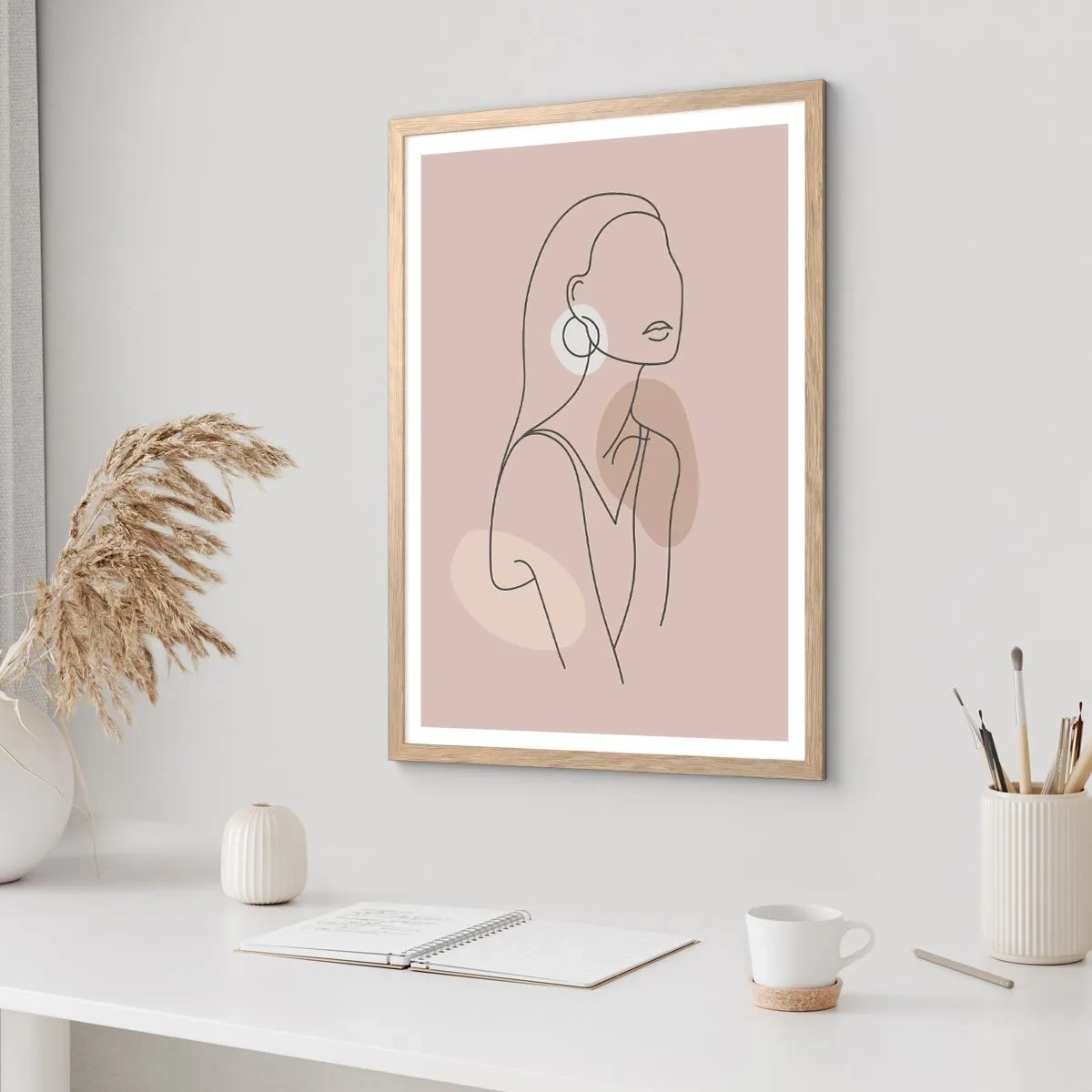 Plakát v rámu světlý dub - Dívčí ikona - 30x40 cm