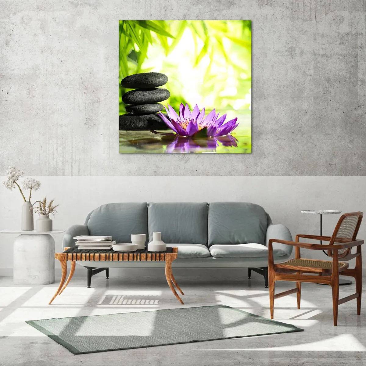 Obraz na skle - V bambusovém hájku - 70x70 cm