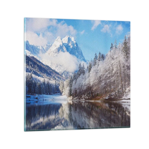 Obraz na skle - Sněhová stráž - 60x60 cm
