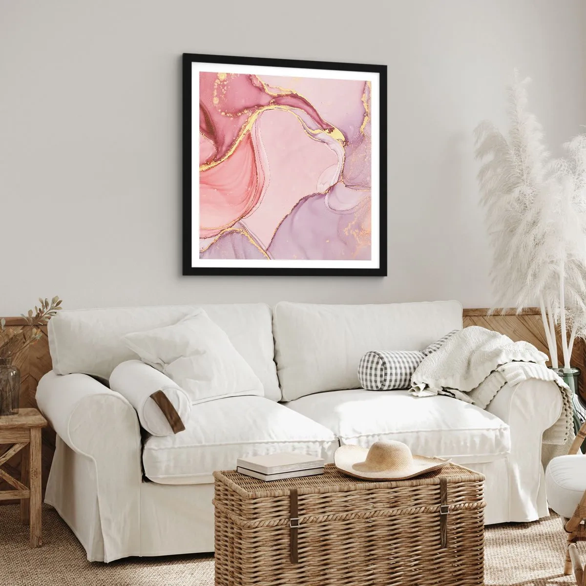 Plakát v černém rámu - Mazlení barev - 60x60 cm