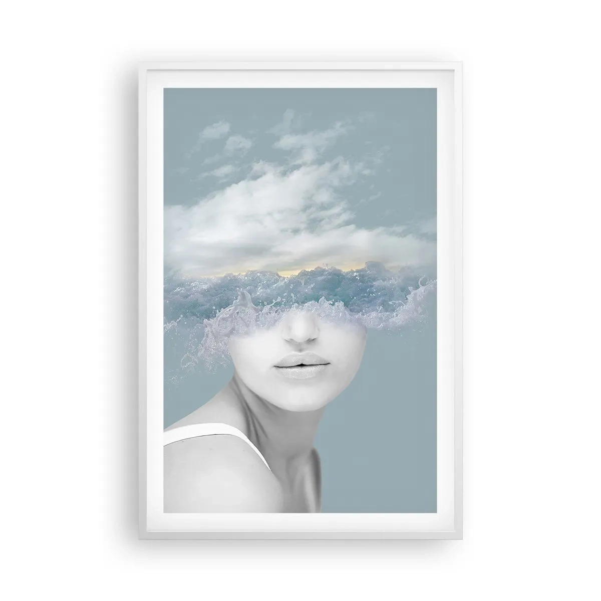 Plakát v bílém rámu - S hlavou v oblacích - 61x91 cm