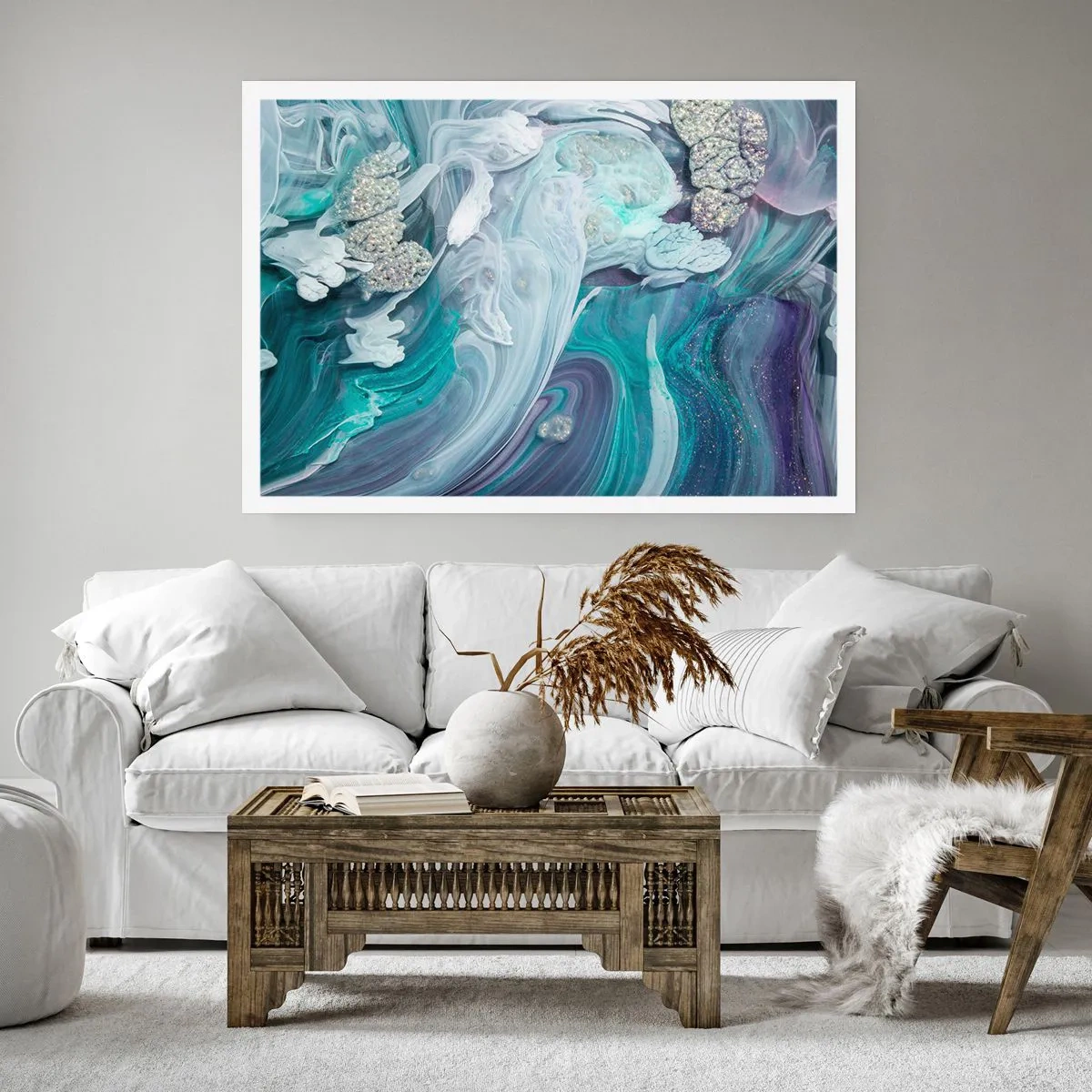 Plakát - Proudy modré - 100x70 cm