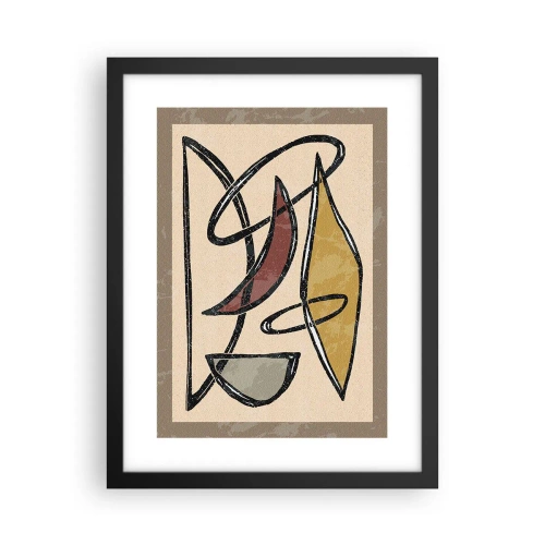 Plakát v černém rámu - Kompozice – oblouky a ovály - 30x40 cm