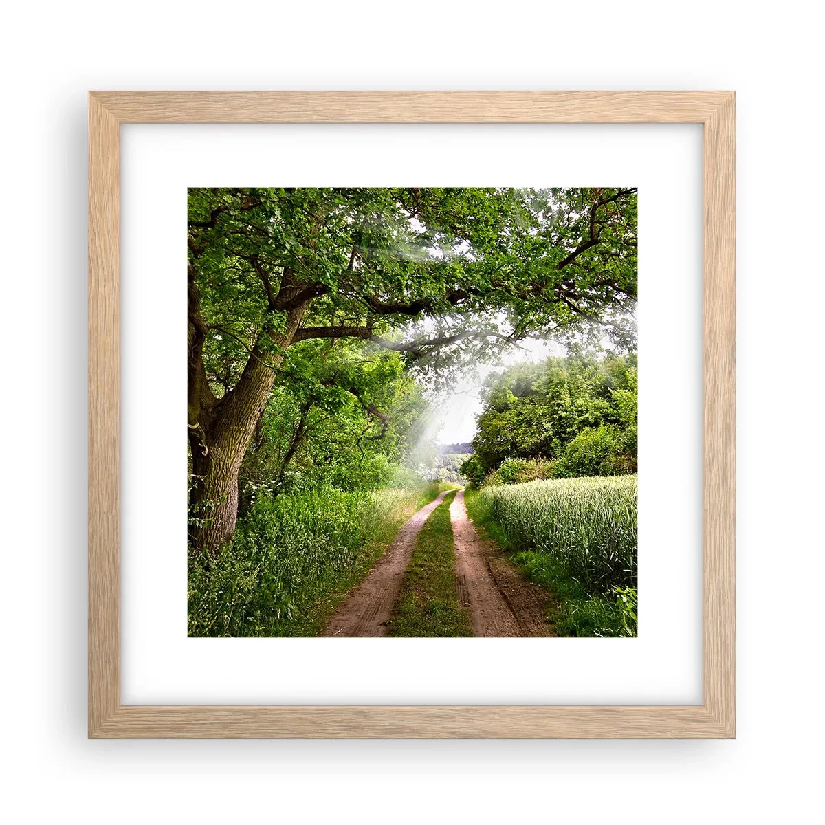 Plakát v rámu světlý dub - Et in Arcadia ego - 30x30 cm