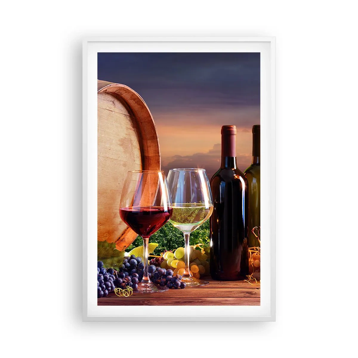 Plakát v bílém rámu - Tady má život chuť - 61x91 cm