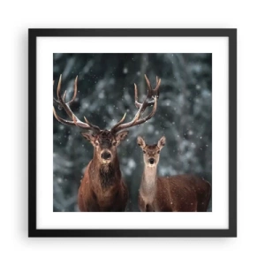 Plakát v černém rámu - Pán lesa se svou ženou - 40x40 cm