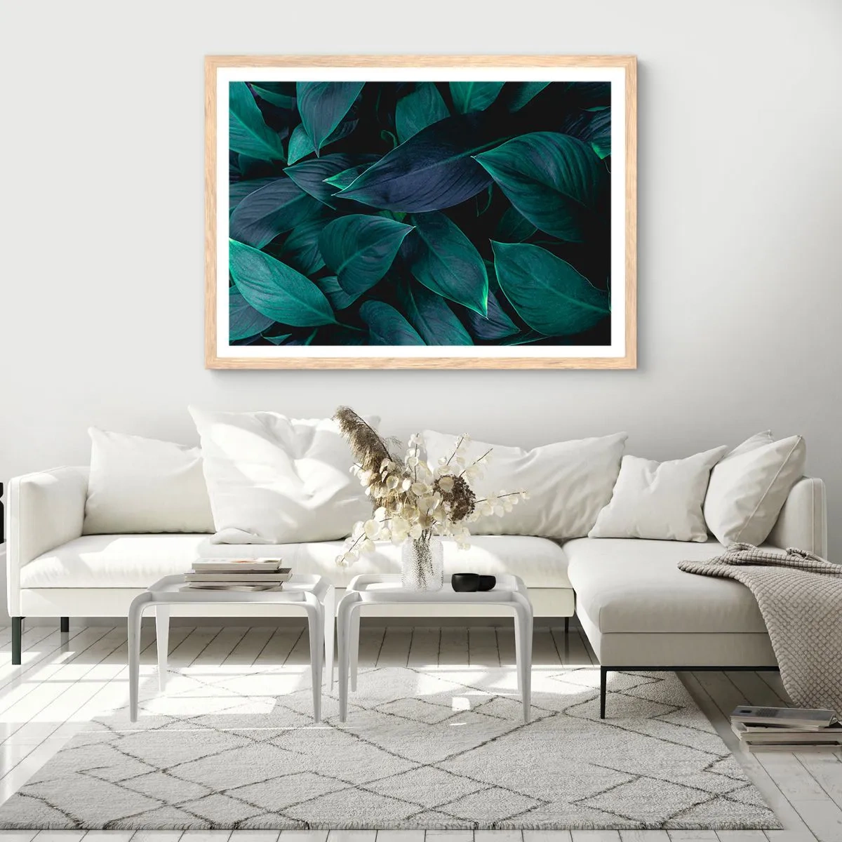 Plakát v rámu světlý dub - Zeleň sama o sobě - 40x30 cm