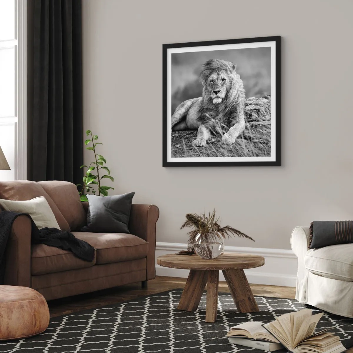 Plakát v černém rámu - Královská siesta - 60x60 cm