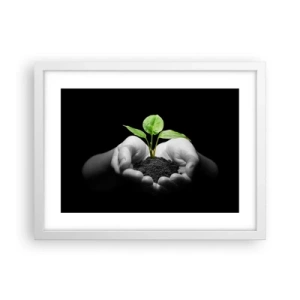 Plakát v bílém rámu - Miluji přírodu, chráním ji - 40x30 cm
