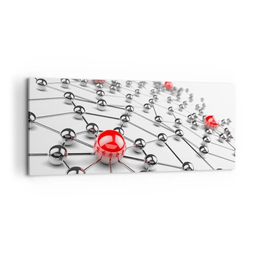 Obraz na plátně - Stříbrná síť - 100x40 cm