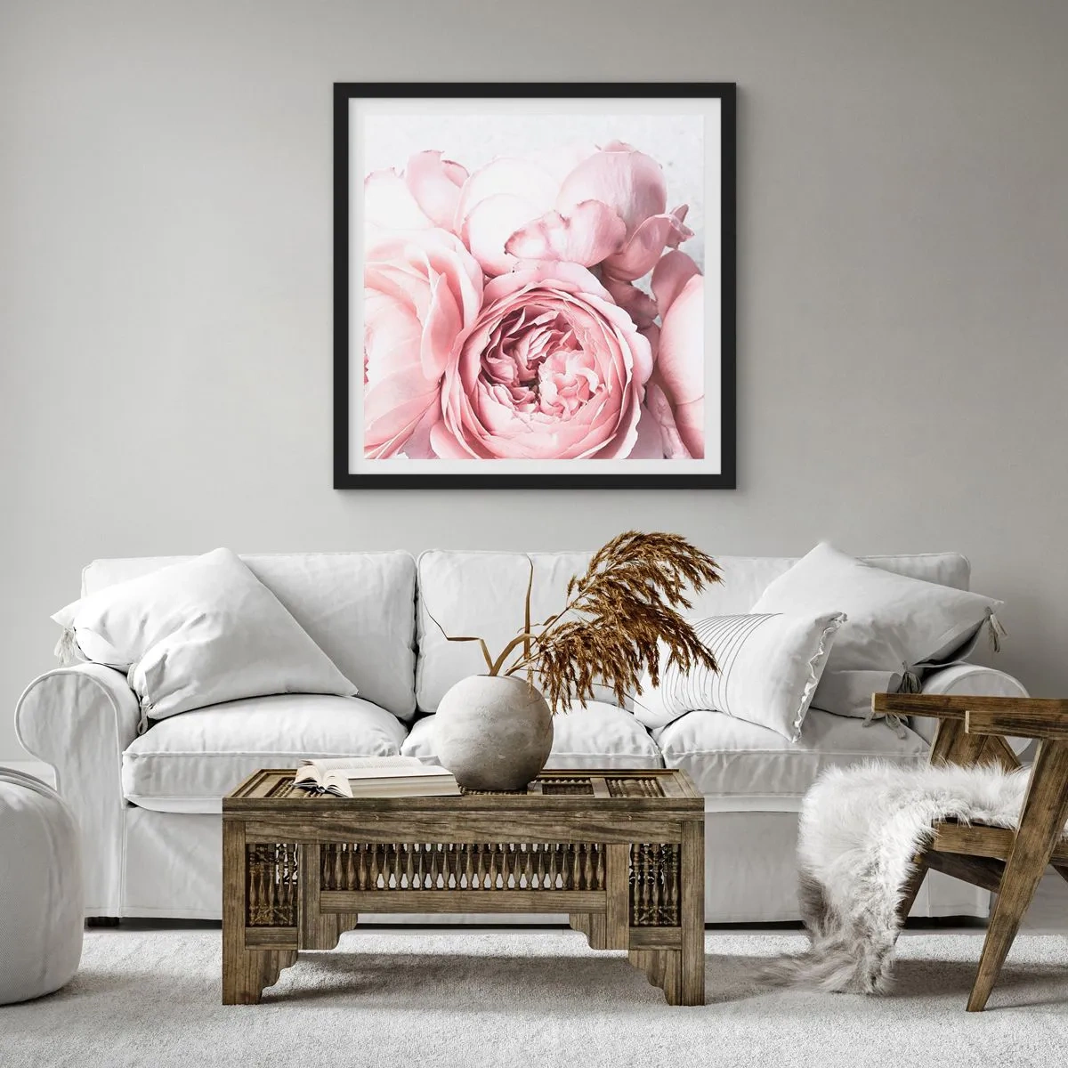 Plakát v černém rámu - Pro romantiky - 60x60 cm