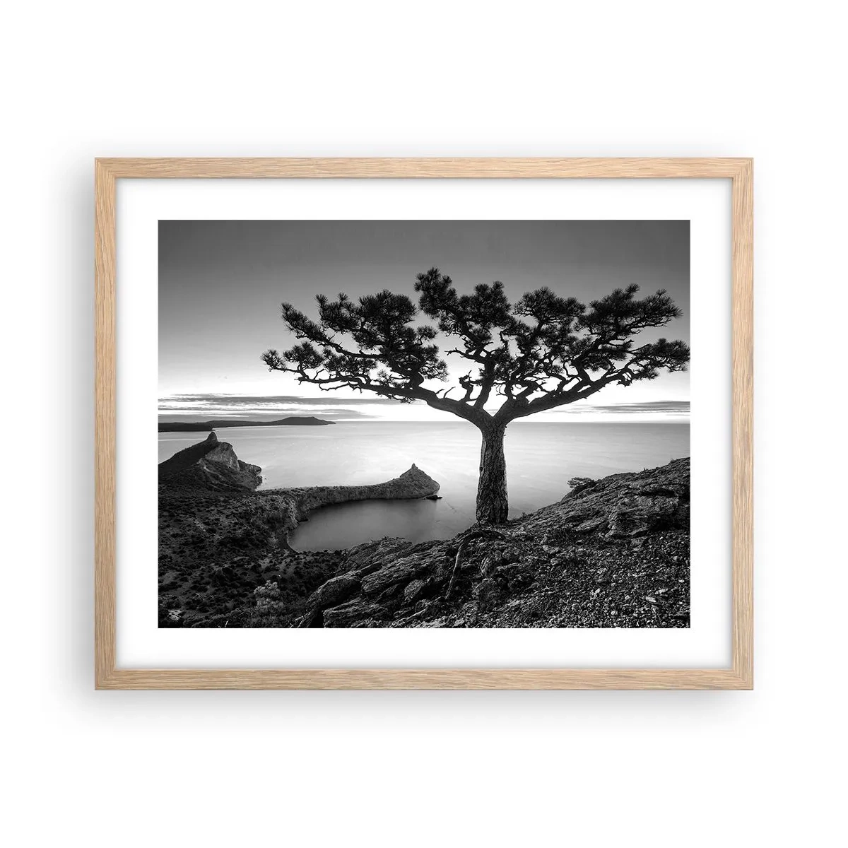 Plakát v rámu světlý dub - Klid až k horizontu - 50x40 cm