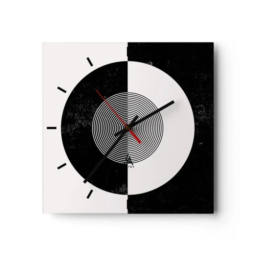 Nástěnné hodiny - Harmonie v černé a bílé - 30x30 cm