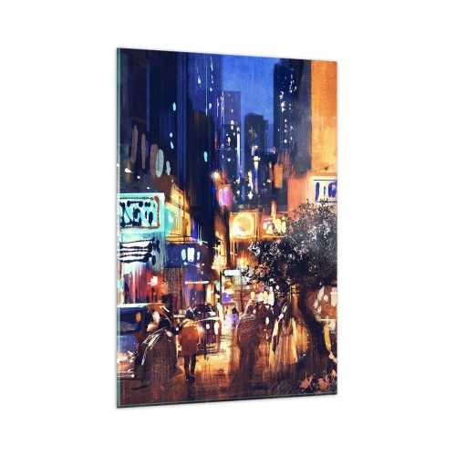 Obraz na skle - A město nespí - 80x120 cm