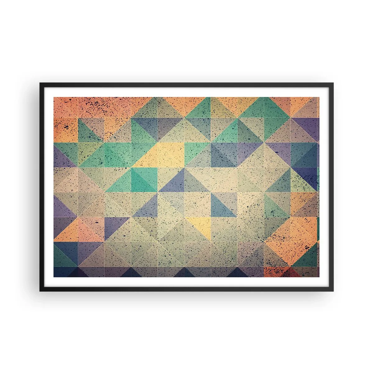 Plakát v černém rámu - Republika trojúhelníků - 100x70 cm