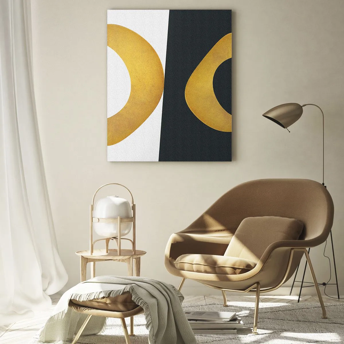 Obraz na skle - Zaprvé: zlato - 50x70 cm