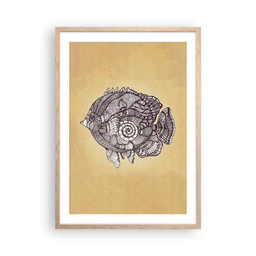 Plakát v rámu světlý dub - Z oceánu ornamentů - 50x70 cm