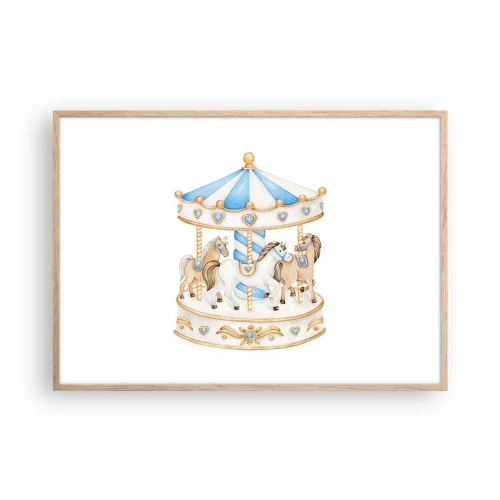 Plakát v rámu světlý dub - Sladké dětství - 100x70 cm