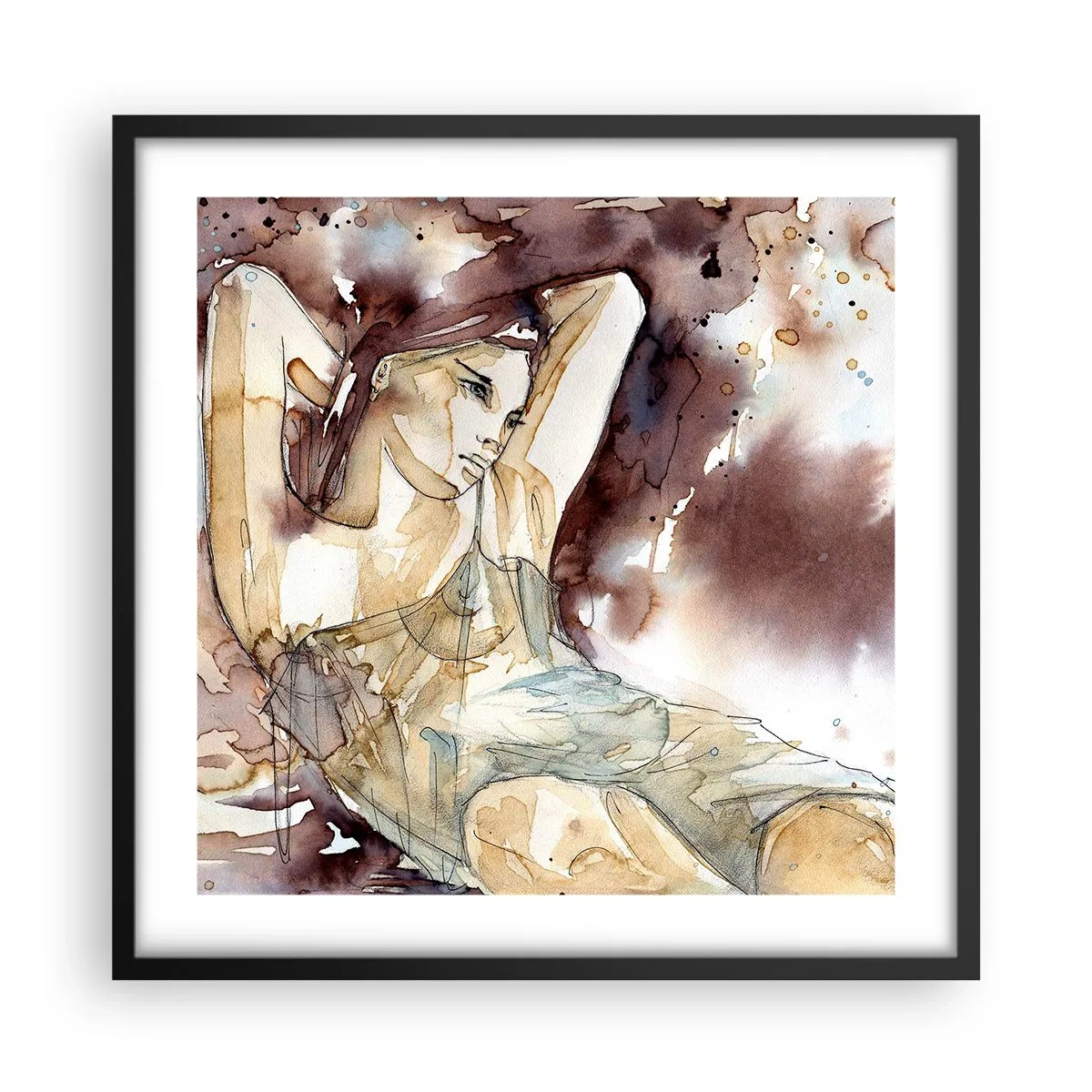 Plakát v černém rámu - V náladě lila - 50x50 cm