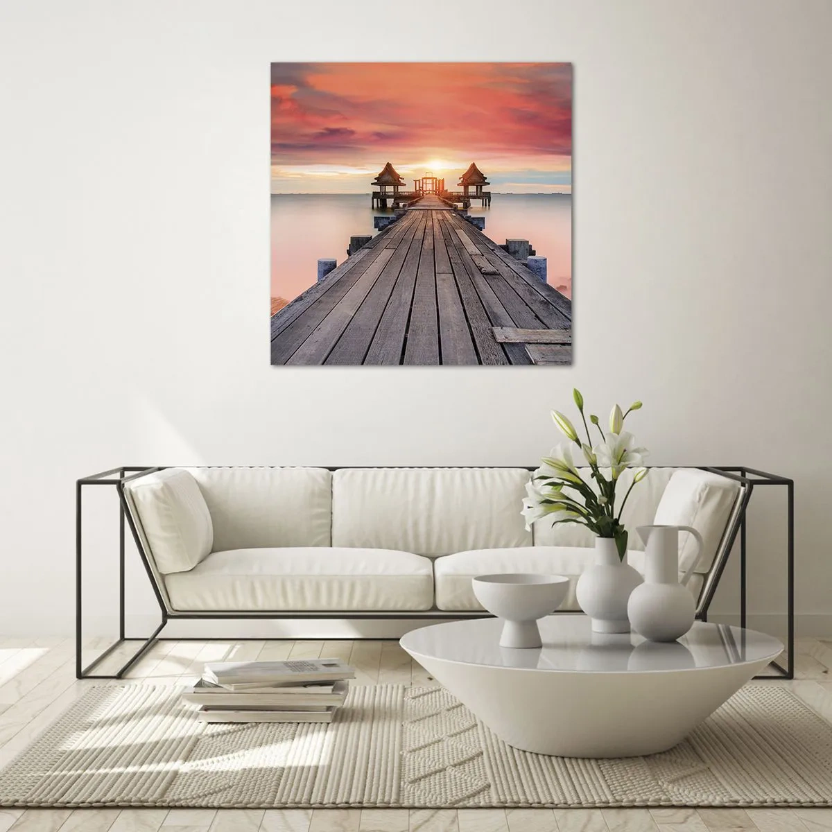 Obraz na skle - Západ na východě - 70x70 cm