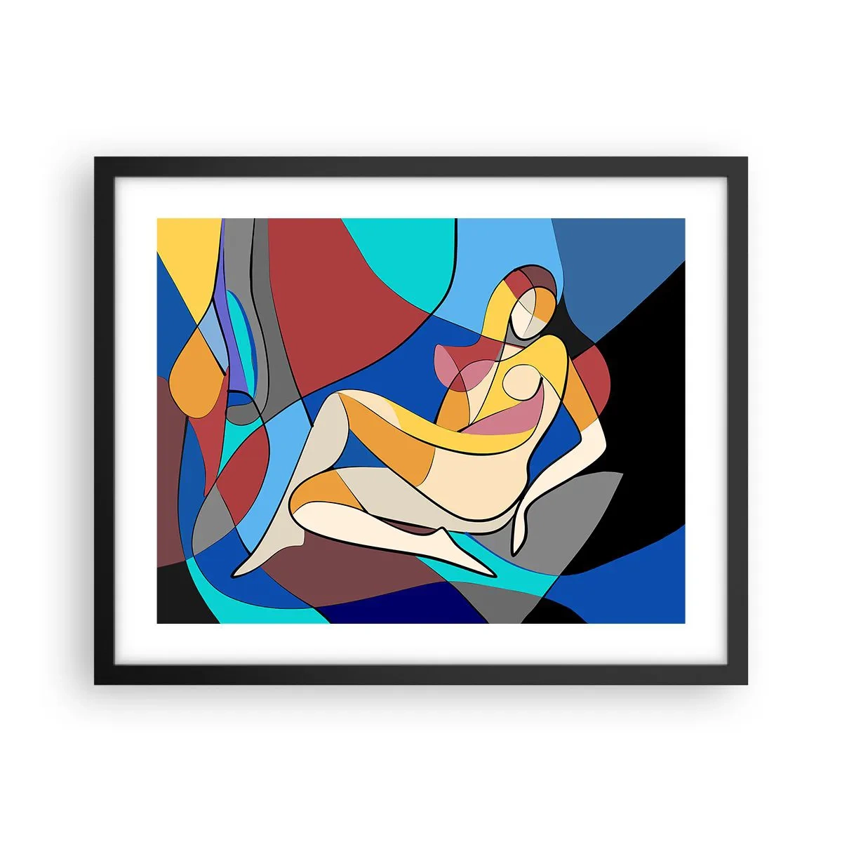 Plakát v černém rámu - Kubistický akt - 50x40 cm