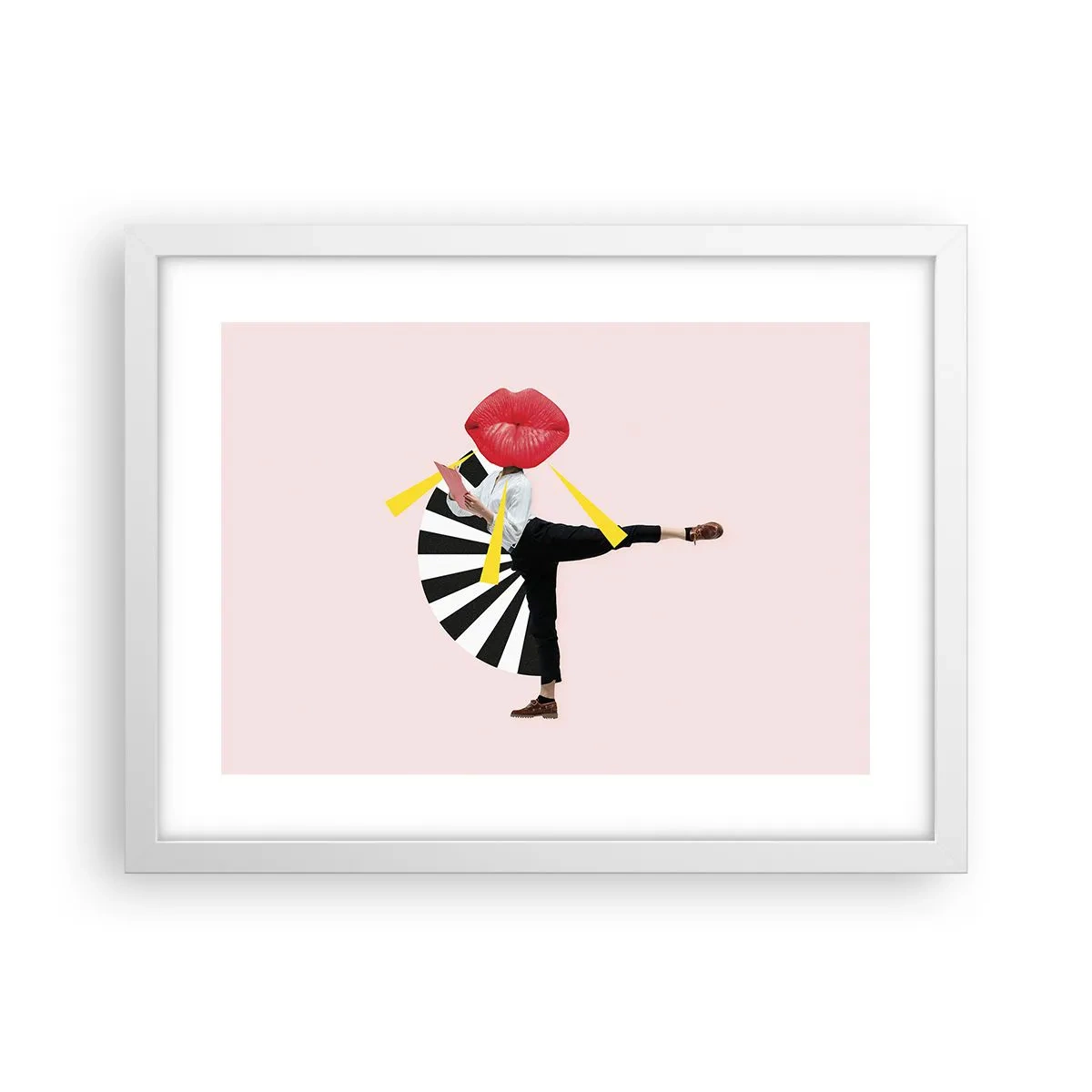 Plakát v bílém rámu - Surrealistický pop-art - 40x30 cm