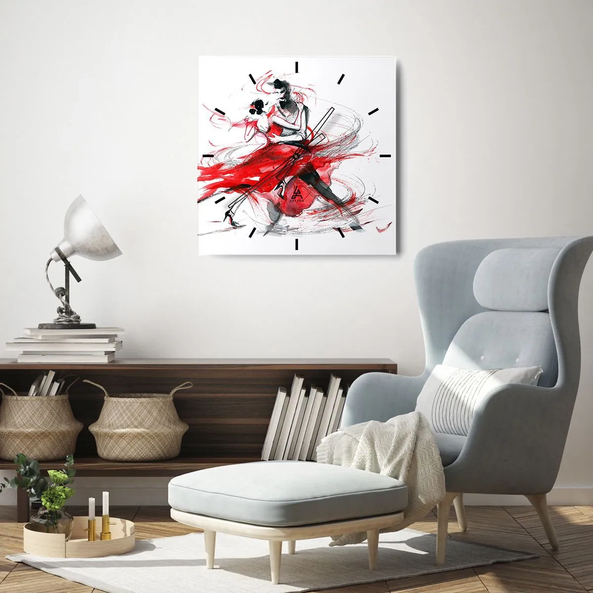 Nástěnné hodiny - Tango - rytmus náruživostí - 30x30 cm