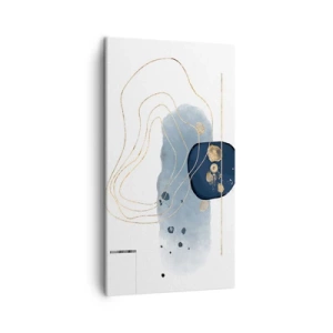 Obraz na plátně - Modro-zlatá fantazie - 45x80 cm