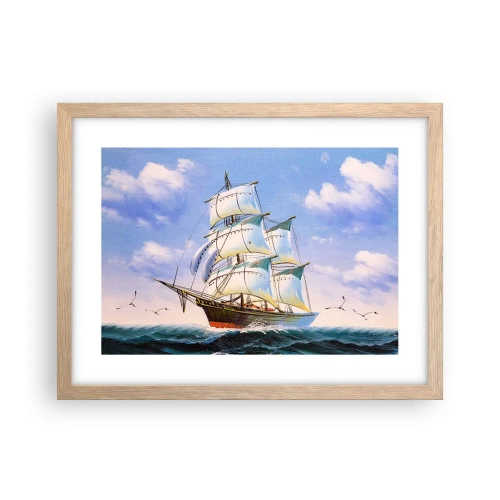 Plakát v rámu světlý dub - Hrdě s větrem - 40x30 cm