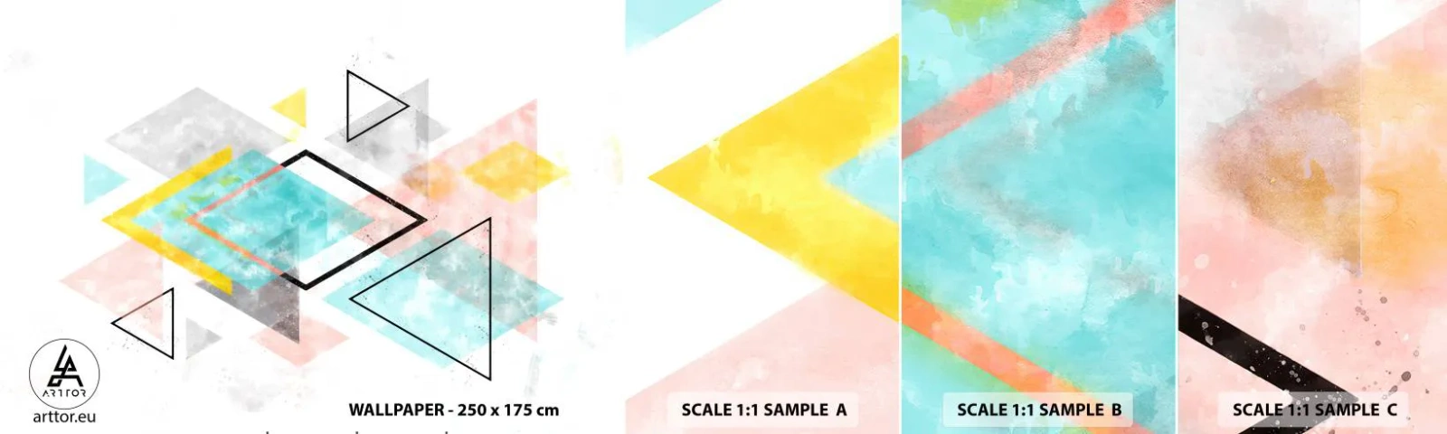 Fototapeta Vzorek Standard Eco - Geometrická zábava - Jasný, Trojúhelníky, Minimalismus - 100x30 cm