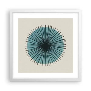 Plakát v bílém rámu - Zářící modrá - 40x40 cm
